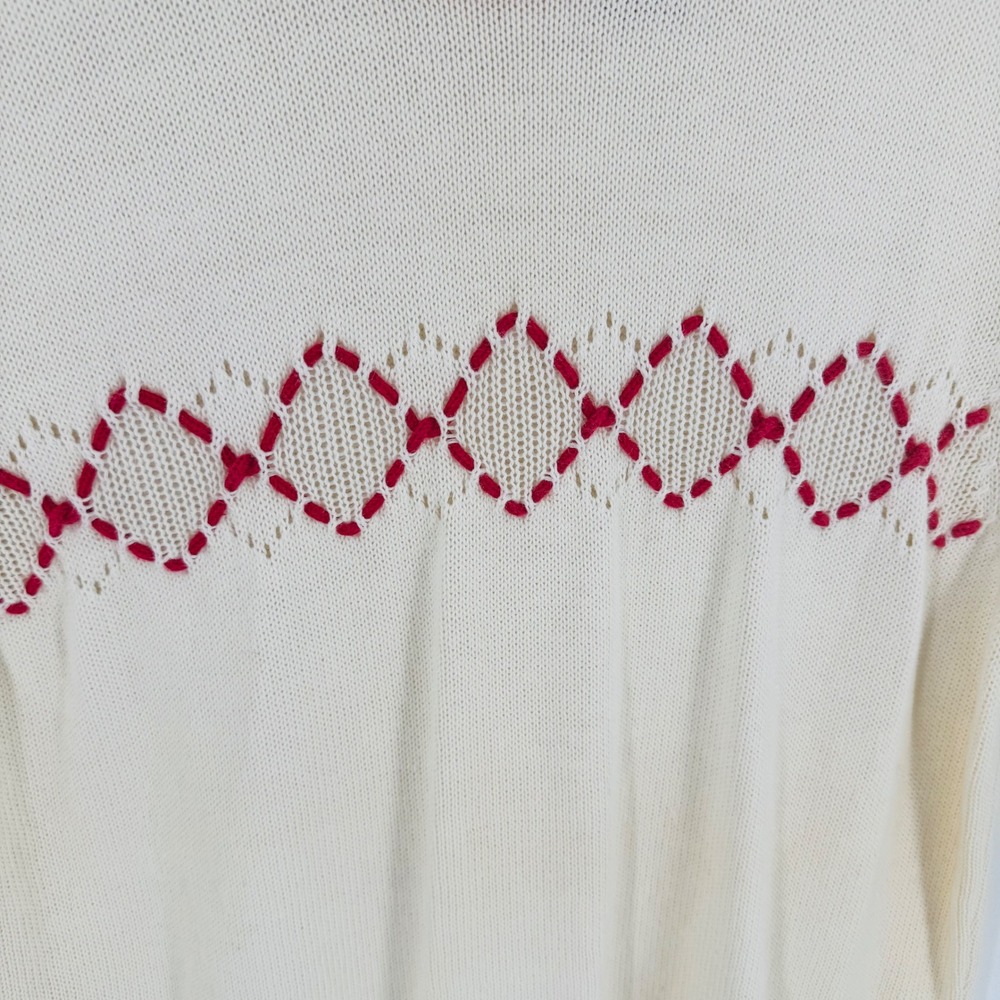 Vintage Crazy Horse Liz Claiborne Knit Top Pointelle Size L Heritage Tennis - Picture 5 of 6
